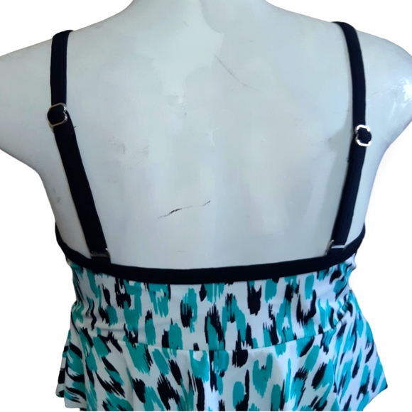 Body Concepts crisp classic splash layered ruffle adjustable strap swim Size 10 - Picture 4 of 12